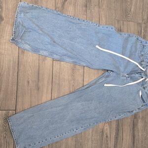 Abercrombie & Fitch Light Blue Denim Jeans With Tie